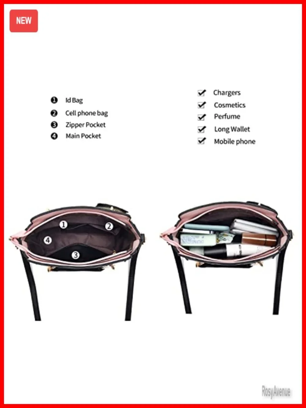 PU Leather Crossbody Satchel Bag with Kitten Pendant